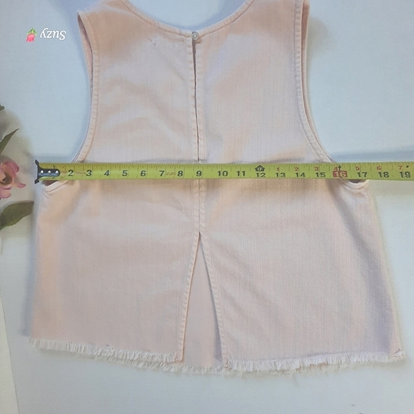 AERIE Light Pink Cotton Crop, Split-Back, A-Line Top - Picture 4 of 10